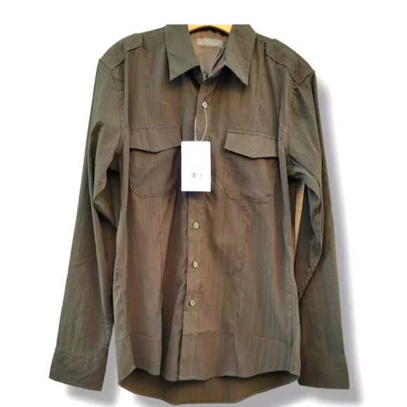 7 Diamonds Other - 7 Diamonds men's Textured forest green button-down collared shirt Size L